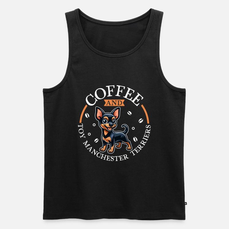 Kaffee und Manchester Terrier - Männer Premium Bio Tank Top - Schwarz