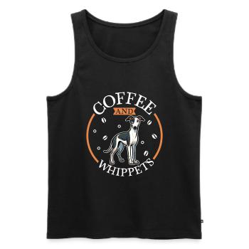 Kaffee und Whippet - Männer Premium Bio Tank Top - Schwarz - Vorne - AI Model Male 178 light (178cm)