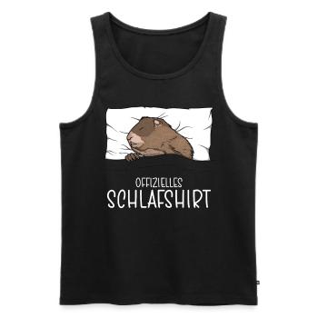Chemise de nuit officielle Pyjama marmotte - Débardeur bio Premium Homme - noir - Devant - Michal (187cm)