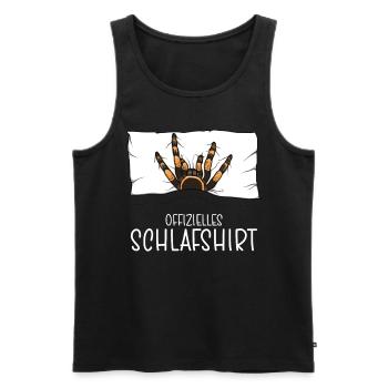 Chemise de nuit officielle Pyjama Tarantula - Débardeur bio Premium Homme - noir - Devant - Michal (187cm)