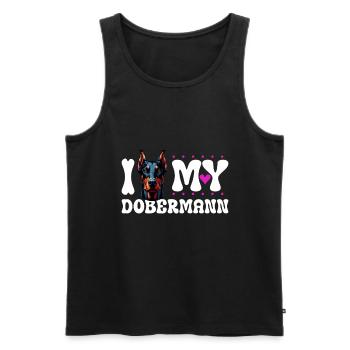 I love my Doberman - Men's Premium Organic Tank Top - black - Front - AI Model Male 178 light (178cm)