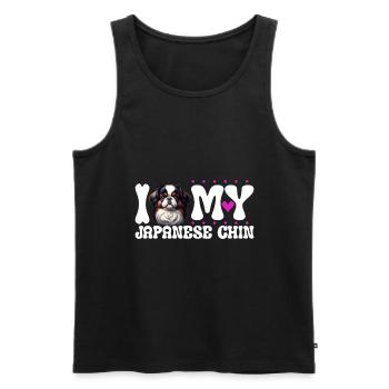 I love my Japanese Chin - Men's Premium Organic Tank Top - black - Front - AI Model Male 178 light (178cm)