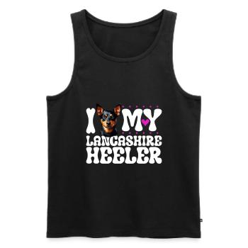 I love my Lancashire Heeler - Men's Premium Organic Tank Top - black - Front - AI Model Male 178 light (178cm)