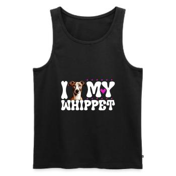 Ich liebe meinen Whippet - Männer Premium Bio Tank Top - Schwarz - Vorne - AI Model Male 178 light (178cm)