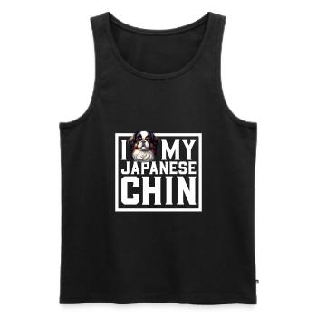 I love my Japanese Chin - Men's Premium Organic Tank Top - black - Front - AI Model Male 178 light (178cm)