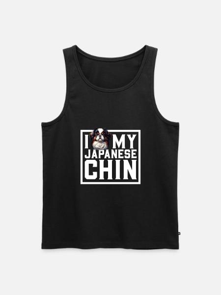 I love my Japanese Chin - Men's Premium Organic Tank Top - black