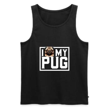 Ich liebe meinen Mops - Männer Premium Bio Tank Top - Schwarz - Vorne - AI Model Male 178 light (178cm)