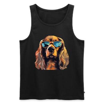 Cocker Spaniel Propriétaire de chien, Digital Art Dog - Débardeur bio Premium Homme - noir - Devant - Michal (187cm)
