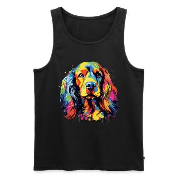 Cocker Spaniel Propriétaire de chien, Digital Art Dog - Débardeur bio Premium Homme - noir - Devant - Michal (187cm)