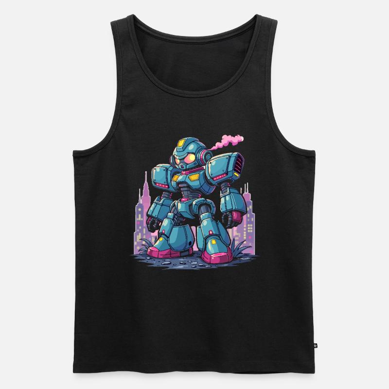 Roboter, Digitale Kunst - Männer Premium Bio Tank Top - Schwarz
