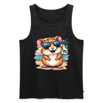 Maus Am Strand, Farbenfrohe Digitale Kunst - Männer Premium Bio Tank Top - Schwarz - Vorne - Michal (187cm)