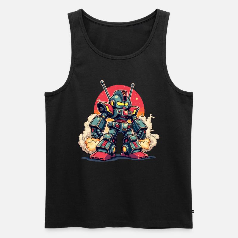 Roboter, Digitale Kunst - Männer Premium Bio Tank Top - Schwarz