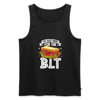 Seulement ici pour le BLT - Débardeur bio Premium Homme - noir - Devant - Michal (187cm)