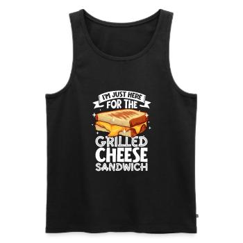 Only here for the grilled cheese sandwich - Men's Premium Organic Tank Top - black - Front - Michal (187cm)