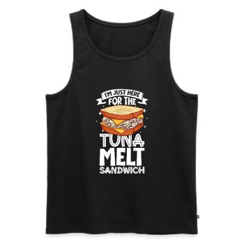 Nur hier für das Tuna Melt Sandwich - Männer Premium Bio Tank Top - Schwarz - Vorne - AI Model Male 178 light (178cm)