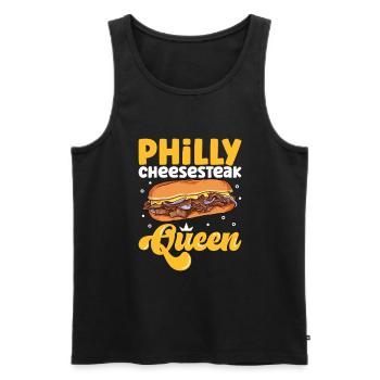 Philly Cheesesteak Queen - Men's Premium Organic Tank Top - black - Front - AI Model Male 178 light (178cm)