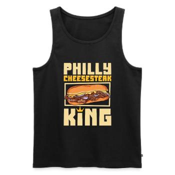 Philly Cheesesteak King - Men's Premium Organic Tank Top - black - Front - AI Model Male 178 light (178cm)