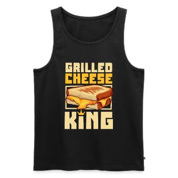 Grilled Cheese Sandwich King - Men's Premium Organic Tank Top - black - Front - Michal (187cm)