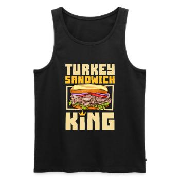 Sandwich à la dinde King - Débardeur bio Premium Homme - noir - Devant - Michal (187cm)