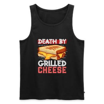 Death by Grilled Cheese Sandwich - Men's Premium Organic Tank Top - black - Front - Michal (187cm)
