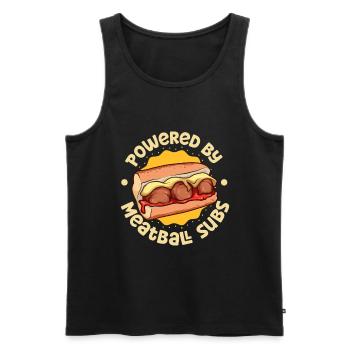 Powered by Meatball Sub - Männer Premium Bio Tank Top - Schwarz - Vorne - AI Model Male 178 light (178cm)