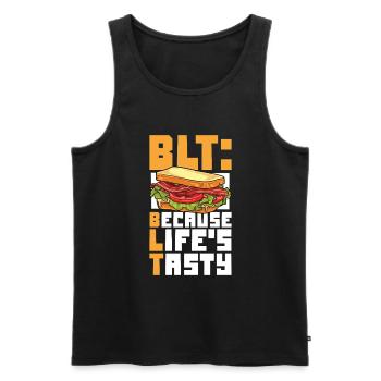 La vie est délicieuse - Sandwich BLT - Débardeur bio Premium Homme - noir - Devant - Michal (187cm)