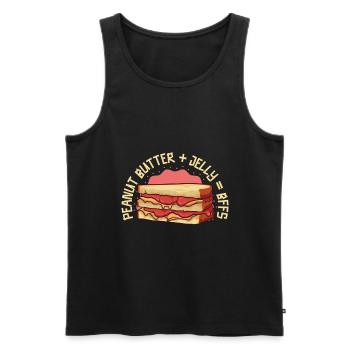 Meilleurs amis - Sandwich au beurre de cacahuète et à la gelée - Débardeur bio Premium Homme - noir - Devant - Michal (187cm)