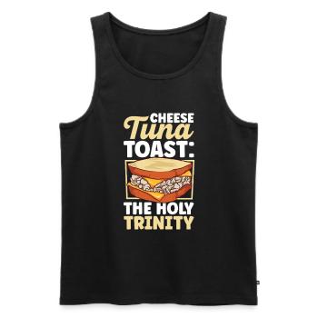The Sacred Three - Sandwich au thon fondu - Débardeur bio Premium Homme - noir - Devant - AI Model Male 178 light (178cm)
