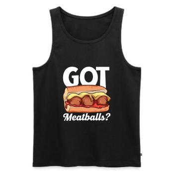 Hast du Fleischbällchen? - Meatball Sub - Männer Premium Bio Tank Top - Schwarz - Vorne - Michal (187cm)