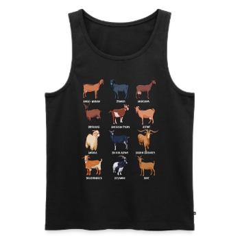 Verschiedene Kawaii Ziegen - Männer Premium Bio Tank Top - Schwarz - Vorne - AI Model Male 178 light (178cm)