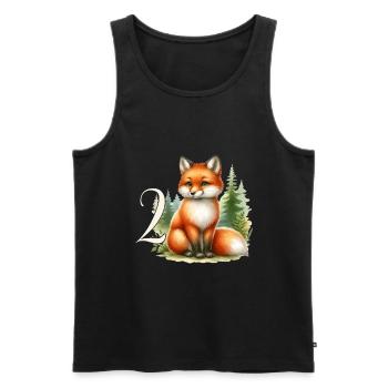 With Fox - Children's Birthday 2 Years - Men's Premium Organic Tank Top - black - Front - Michal (187cm)