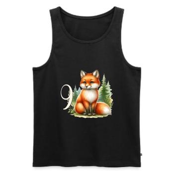 Mit Fuchs - Kinder Geburtstag 9 Jahre - Männer Premium Bio Tank Top - Schwarz - Vorne - Michal (187cm)