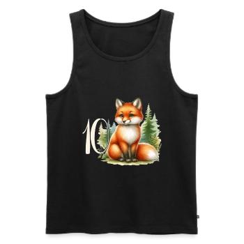 Mit Fuchs - Kinder Geburtstag 10 Jahre - Männer Premium Bio Tank Top - Schwarz - Vorne - Michal (187cm)
