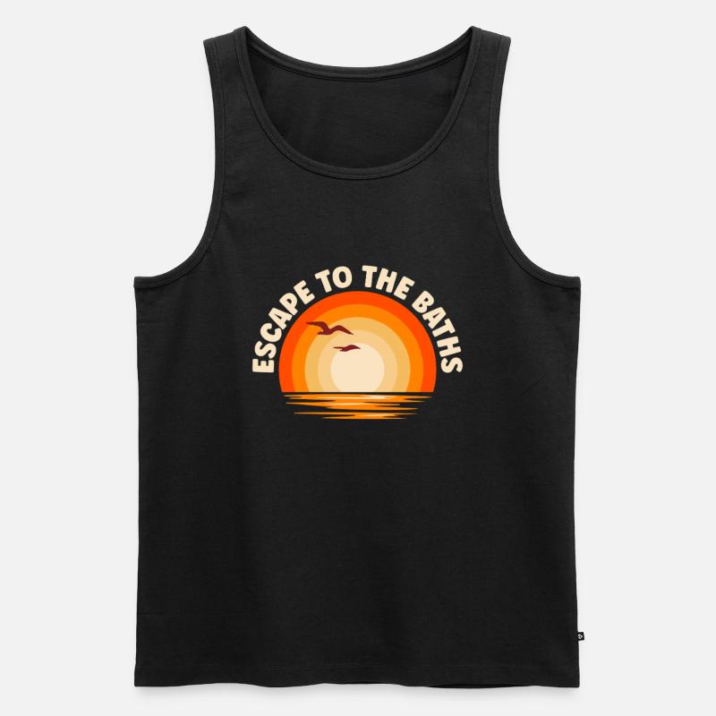 Ich fliehe nach The Baths - Männer Premium Bio Tank Top - Schwarz
