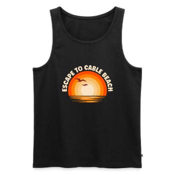I'm fleeing to Cable Beach - Men's Premium Organic Tank Top - black - Front - AI Model Male 178 light (178cm)