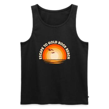 I'm fleeing to Gold Rock Beach - Men's Premium Organic Tank Top - black - Front - AI Model Male 178 light (178cm)