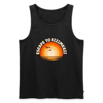I'm fleeing to Kizimkazi - Men's Premium Organic Tank Top - black - Front - Michal (187cm)