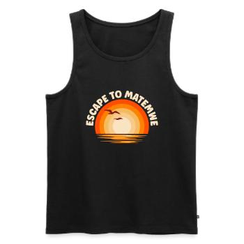 I flee to Matemwe - Men's Premium Organic Tank Top - black - Front - Michal (187cm)