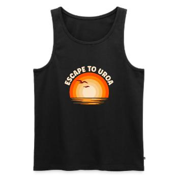 I'm fleeing to Uroa - Men's Premium Organic Tank Top - black - Front - Michal (187cm)