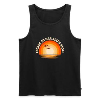 Ich fliehe nach Haa Alifu Atoll - Männer Premium Bio Tank Top - Schwarz - Vorne - Michal (187cm)