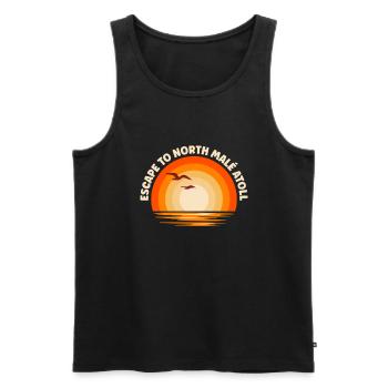 Ich fliehe nach North Malé Atoll - Männer Premium Bio Tank Top - Schwarz - Vorne - Michal (187cm)