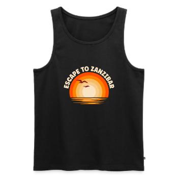 I'm fleeing to Zanzibar - Men's Premium Organic Tank Top - black - Front - Michal (187cm)