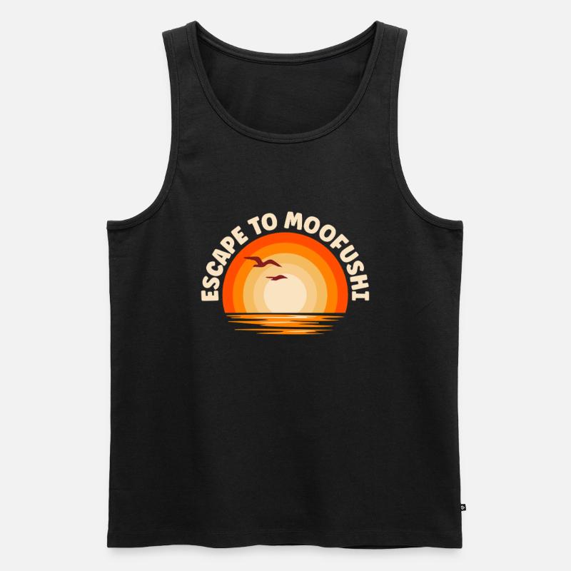 Ich fliehe nach Moofushi - Männer Premium Bio Tank Top - Schwarz