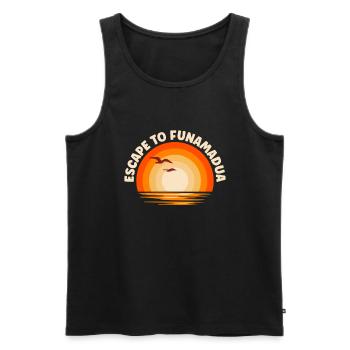 Ich fliehe nach Funamadua - Männer Premium Bio Tank Top - Schwarz - Vorne - Michal (187cm)