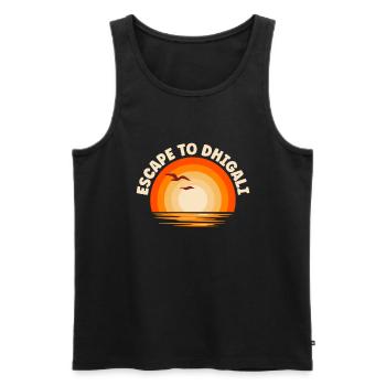 I'm fleeing to Dhigali - Men's Premium Organic Tank Top - black - Front - Michal (187cm)