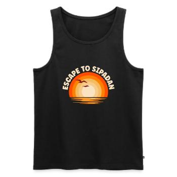 Ich fliehe nach Sipadan - Männer Premium Bio Tank Top - Schwarz - Vorne - Michal (187cm)