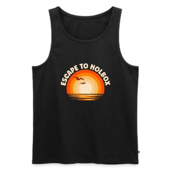 Ich fliehe nach Holbox - Männer Premium Bio Tank Top - Schwarz - Vorne - Michal (187cm)