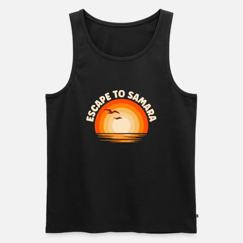 Ich fliehe nach Samara - Männer Premium Bio Tank Top - Schwarz
