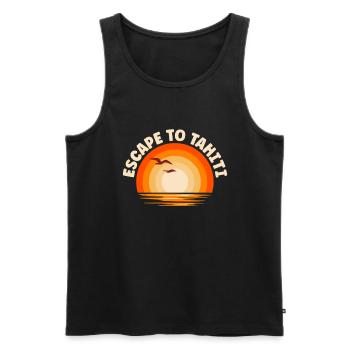 I'm fleeing to Tahiti - Men's Premium Organic Tank Top - black - Front - Michal (187cm)
