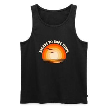 I'm fleeing to Cape Town - Men's Premium Organic Tank Top - black - Front - AI Model Male 178 light (178cm)